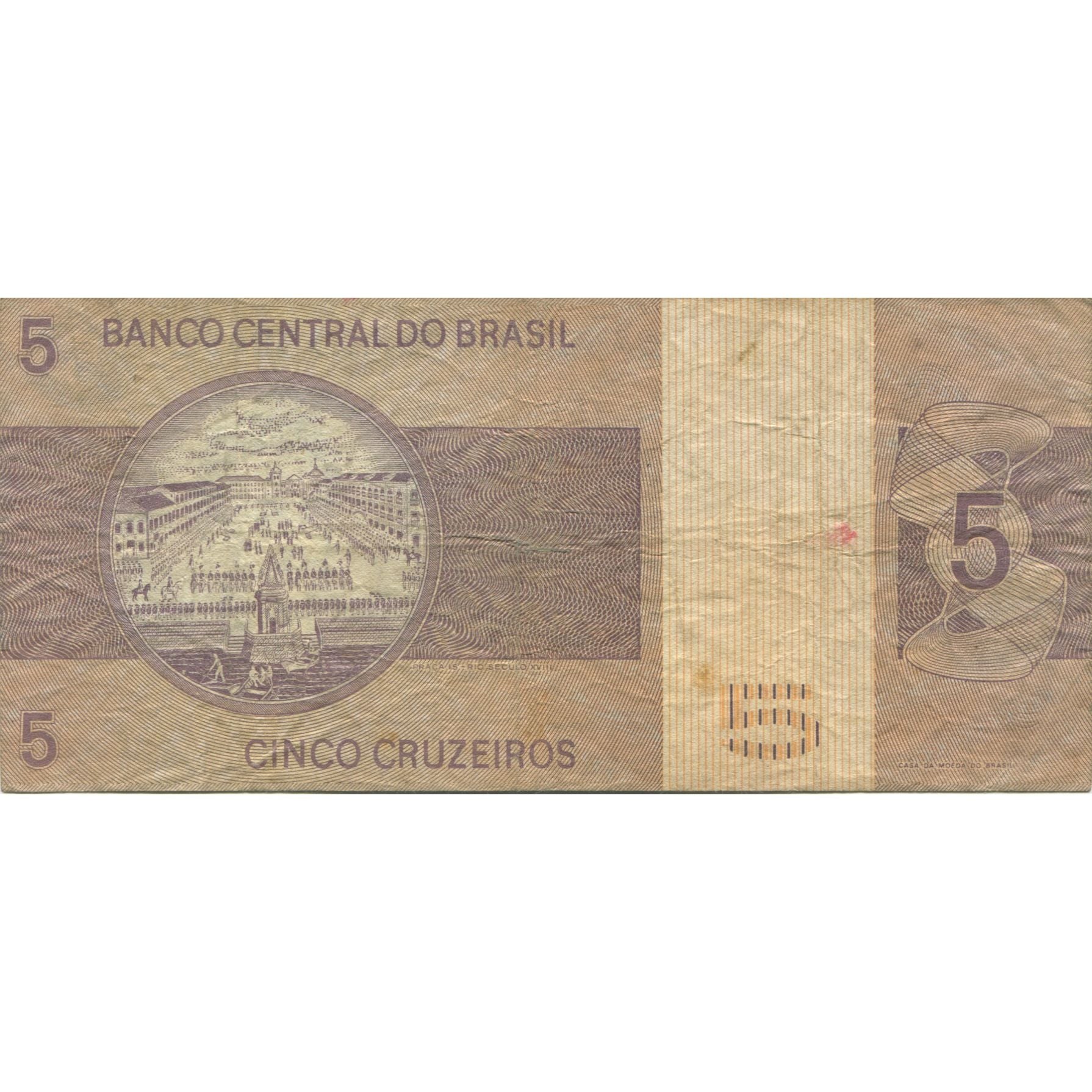 Biljet, Brazilië, 5 Cruzeiros, Undated (1974), KM:192c, TTB