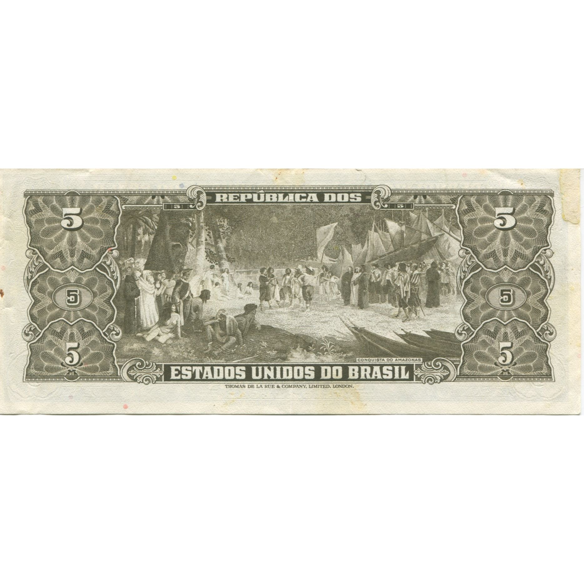 Biljet, Brazilië, 5 Cruzeiros, 1964, KM:176d, SUP