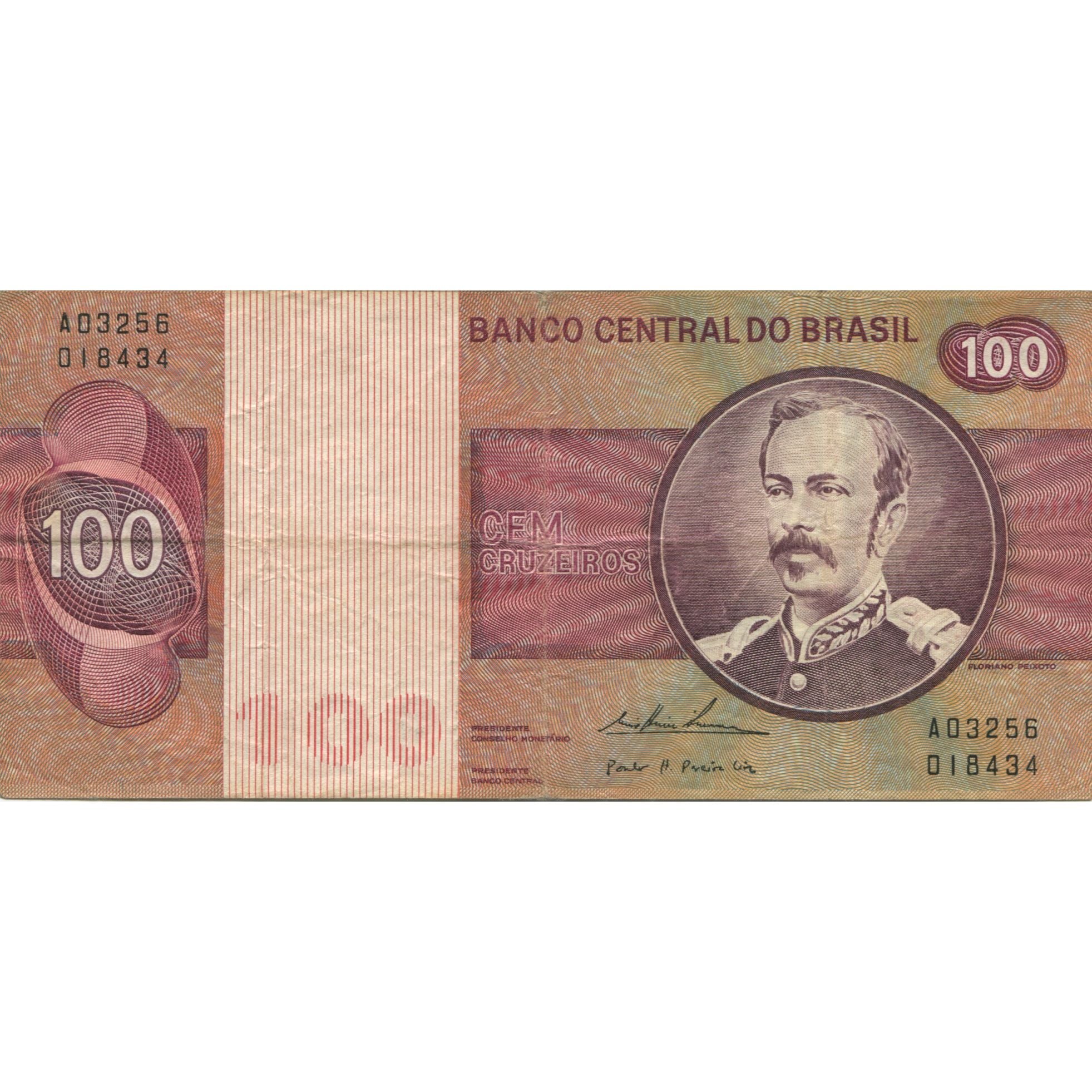 Banknote, Brazil, 100 Cruzeiros, Undated (1974), KM:195Aa, AU(55-58)