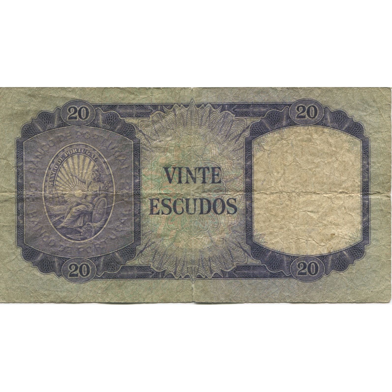 Banconote, Portogallo, 20 Escudos, 1960, 1960-07-26, KM:163a, B+