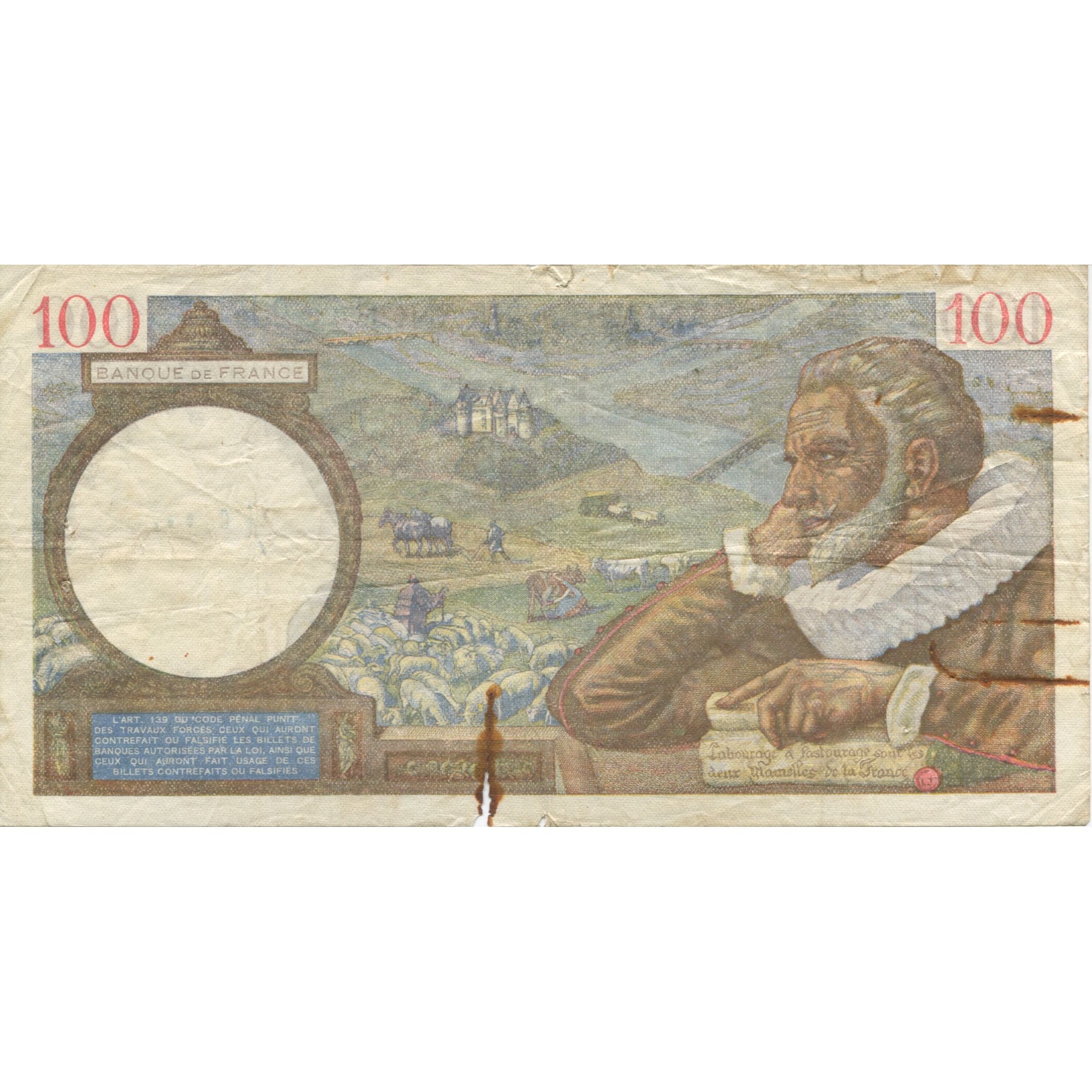 Frankreich, 100 Francs, Sully, 1940, 1940-12-05, GE, Fayette:26.42, KM:94