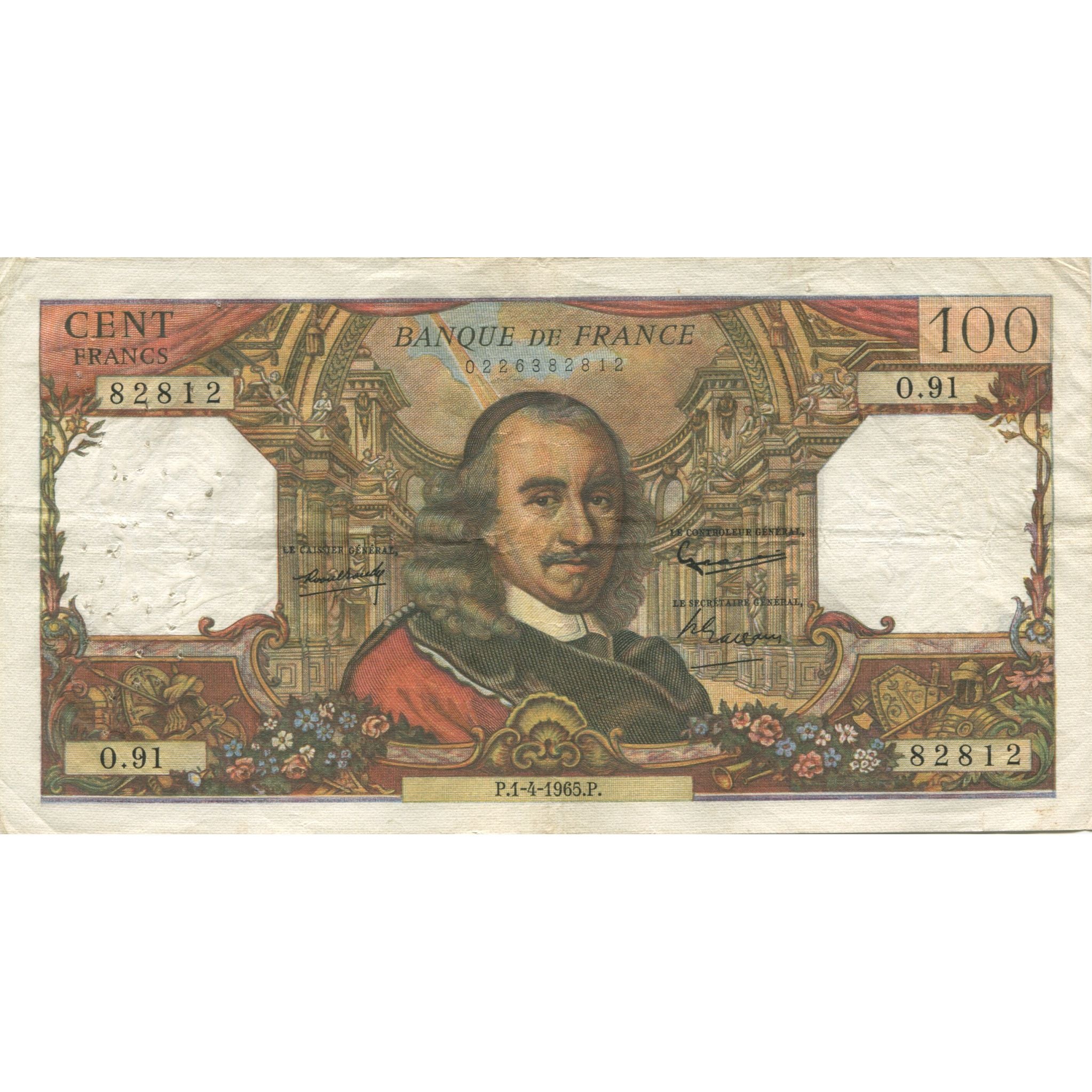 Francia, 100 Francs, Corneille, 1965, BB+, Fayette:65.7, KM:149a