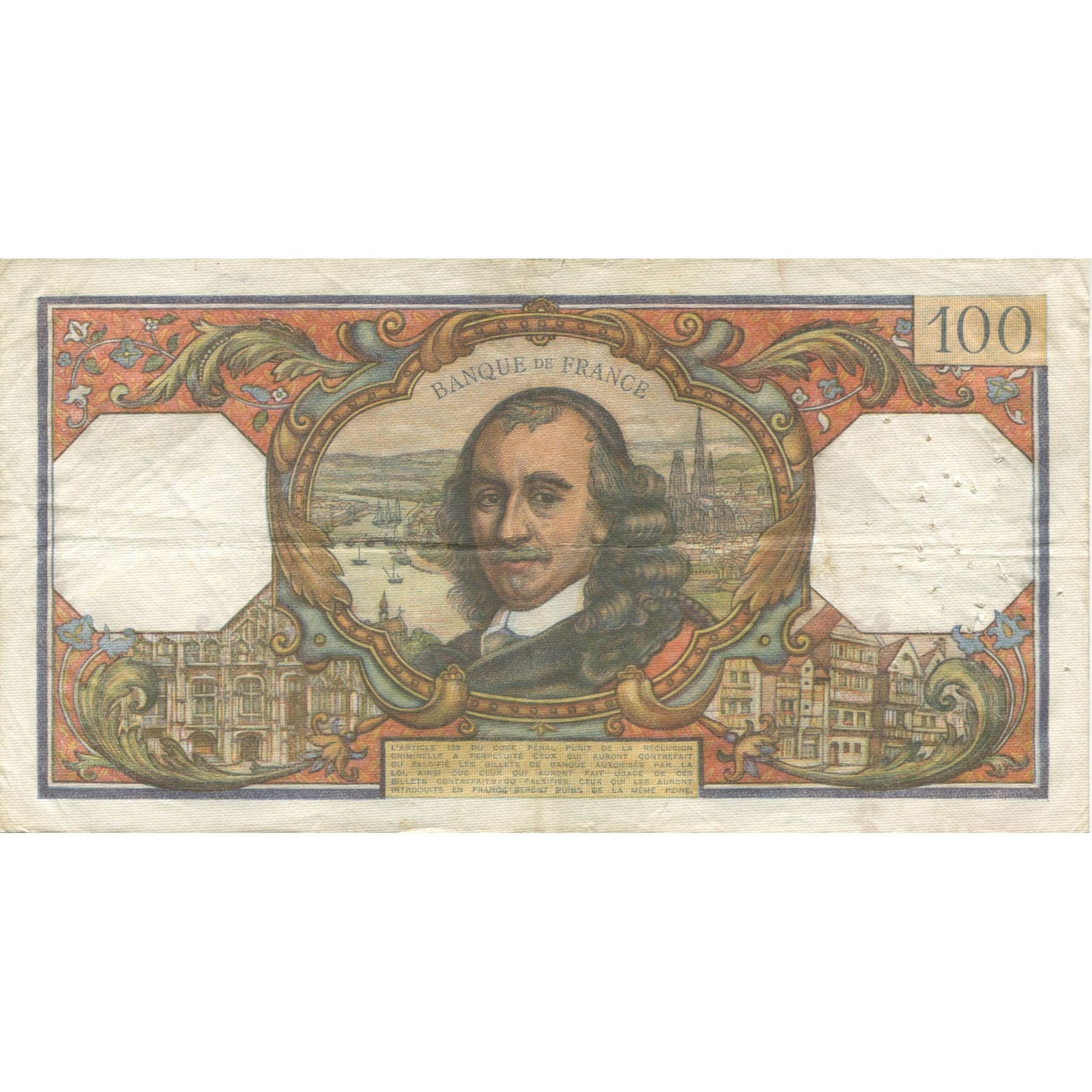 Francia, 100 Francs, Corneille, 1965, 1965-07-01, BB, Fayette:65.7, KM:149a