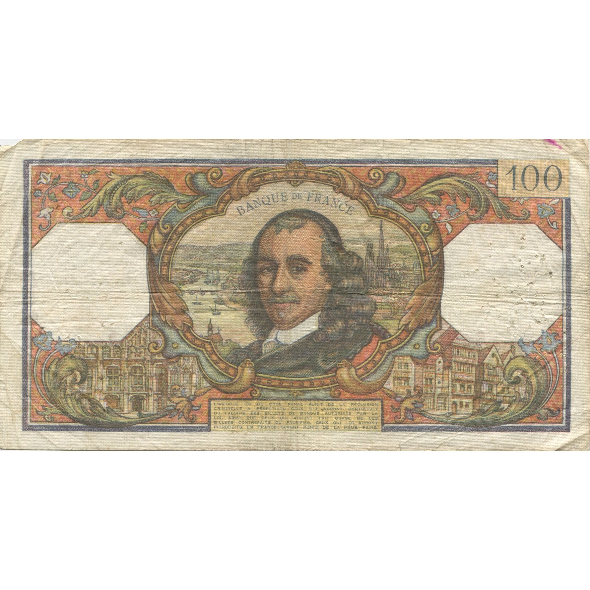France, 100 Francs, Corneille, 1965, VF(20-25), Fayette:65.9, KM:149a