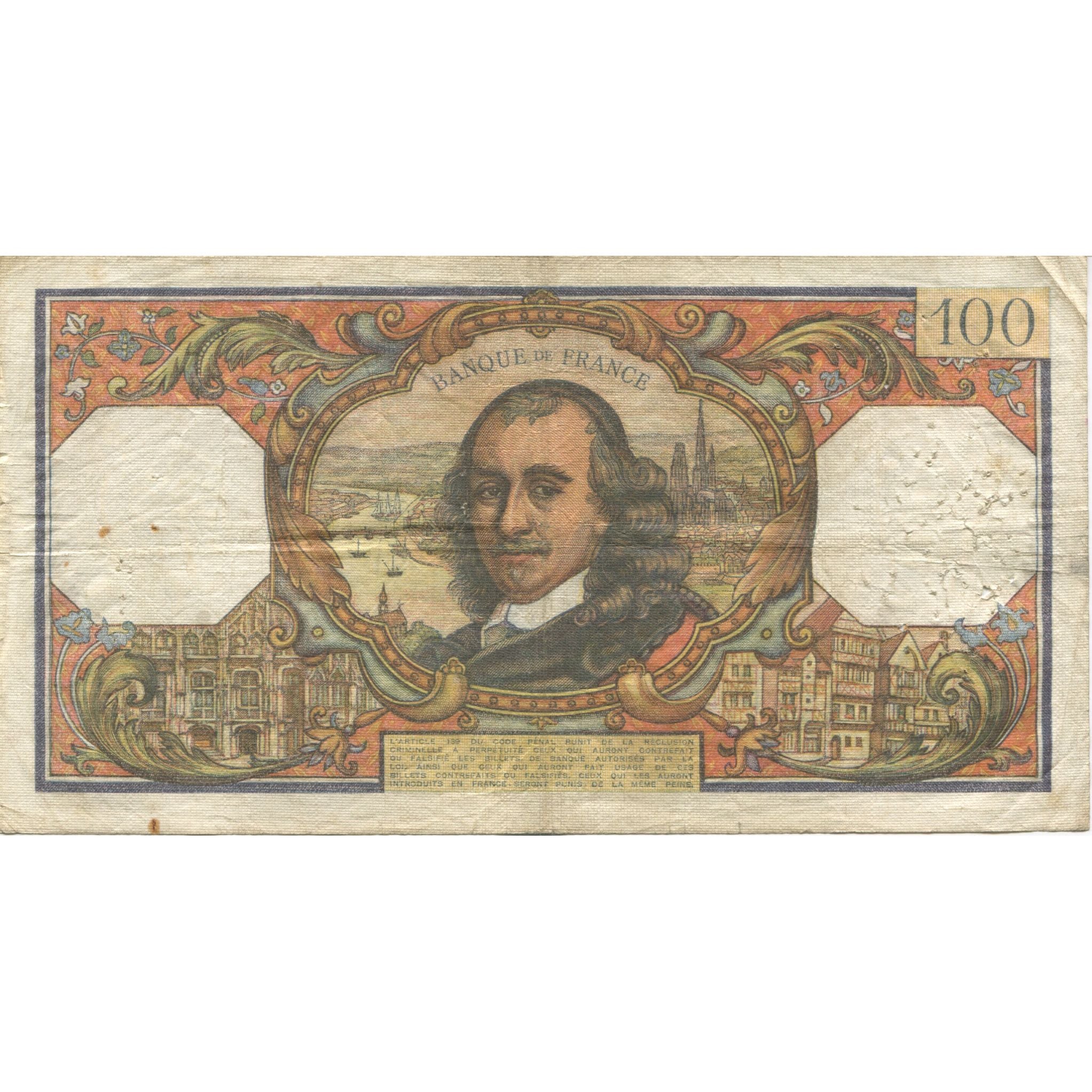 France, 100 Francs, Corneille, 1966, 1966-02-03, EF(40-45), Fayette:65.11