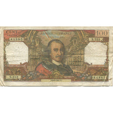 France, 100 Francs, Corneille, 1967, 1967-04-06, B+, Fayette:65.17, KM:149b