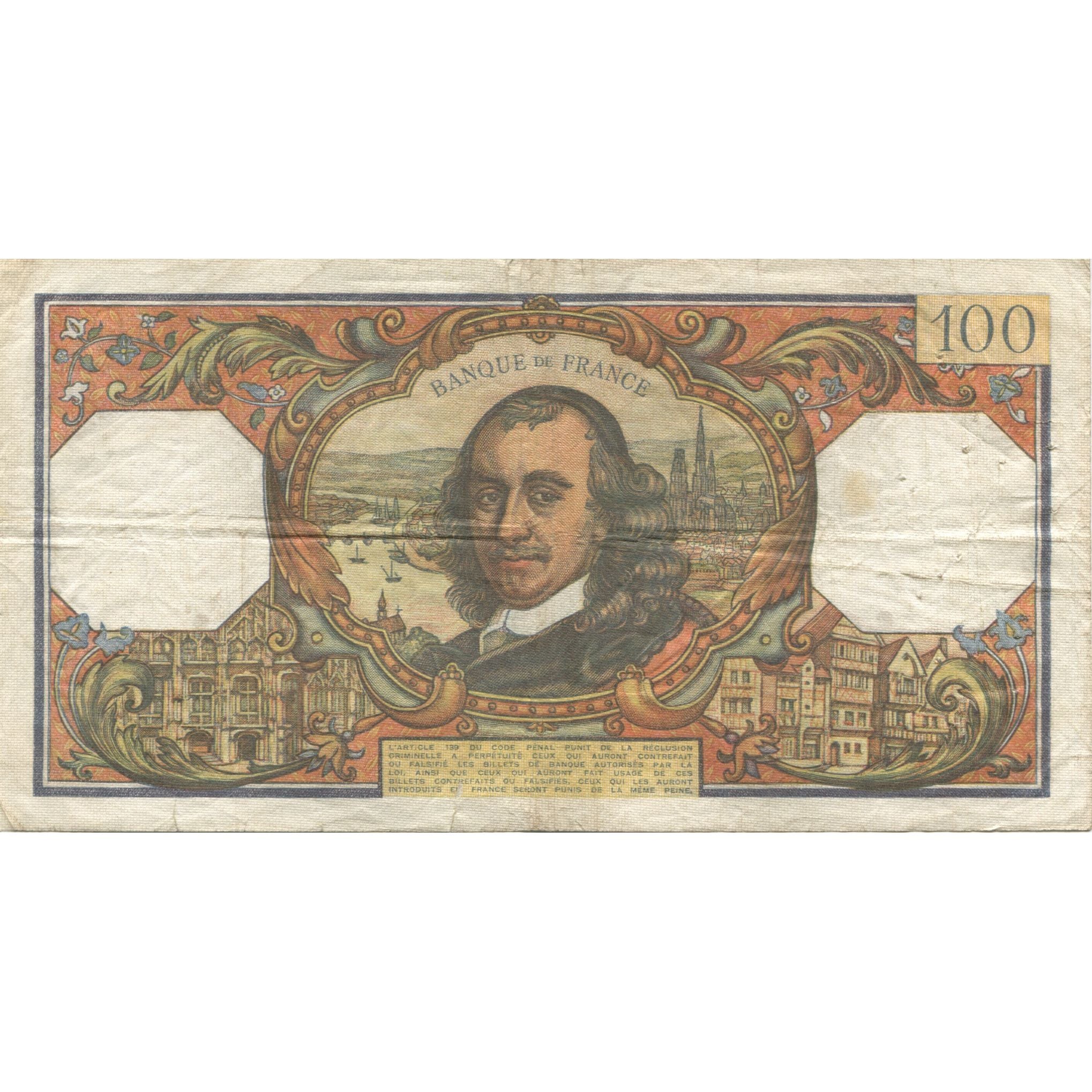 Francia, 100 Francs, Corneille, 1967, 1967-10-05, BC, Fayette:65.18, KM:149c