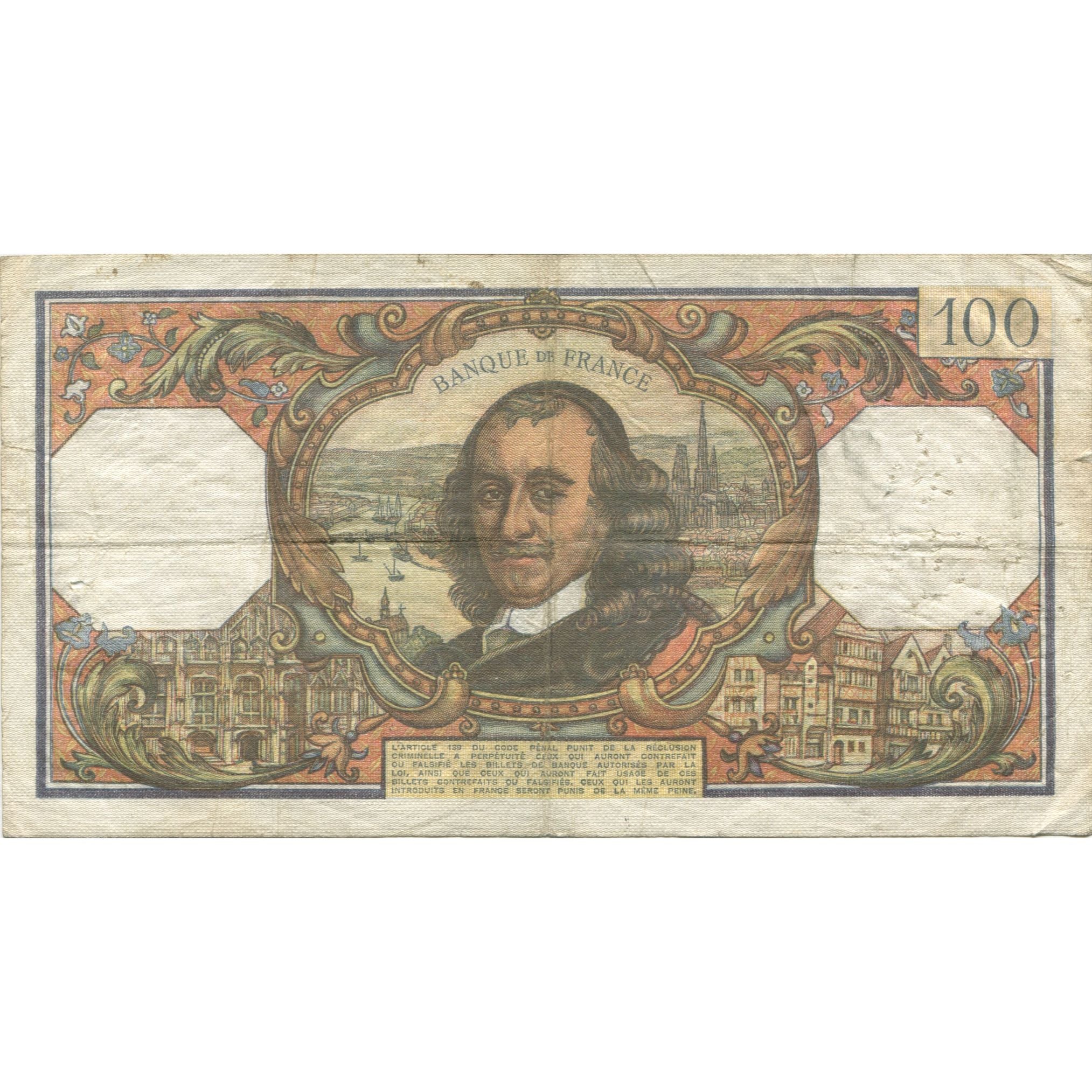 France, 100 Francs, Corneille, 1970, 1970-09-03, VF(20-25), Fayette:65.32
