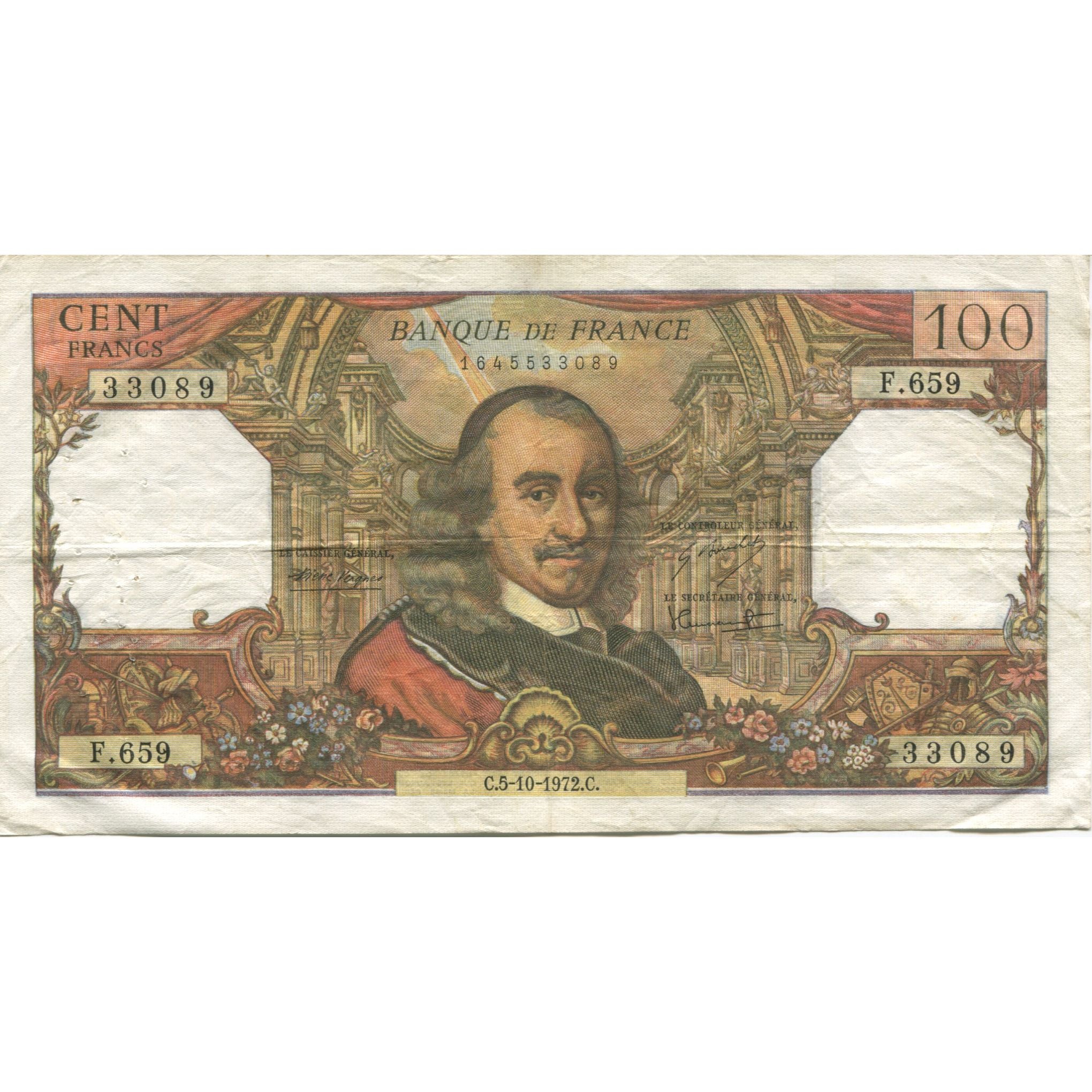 Francia, 100 Francs, Corneille, 1972, 1972-10-05, BB, Fayette:65.40, KM:149d