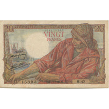 France, 20 Francs, Pêcheur, 1942, 1942-09-24, TTB, Fayette:13.3, KM:100a