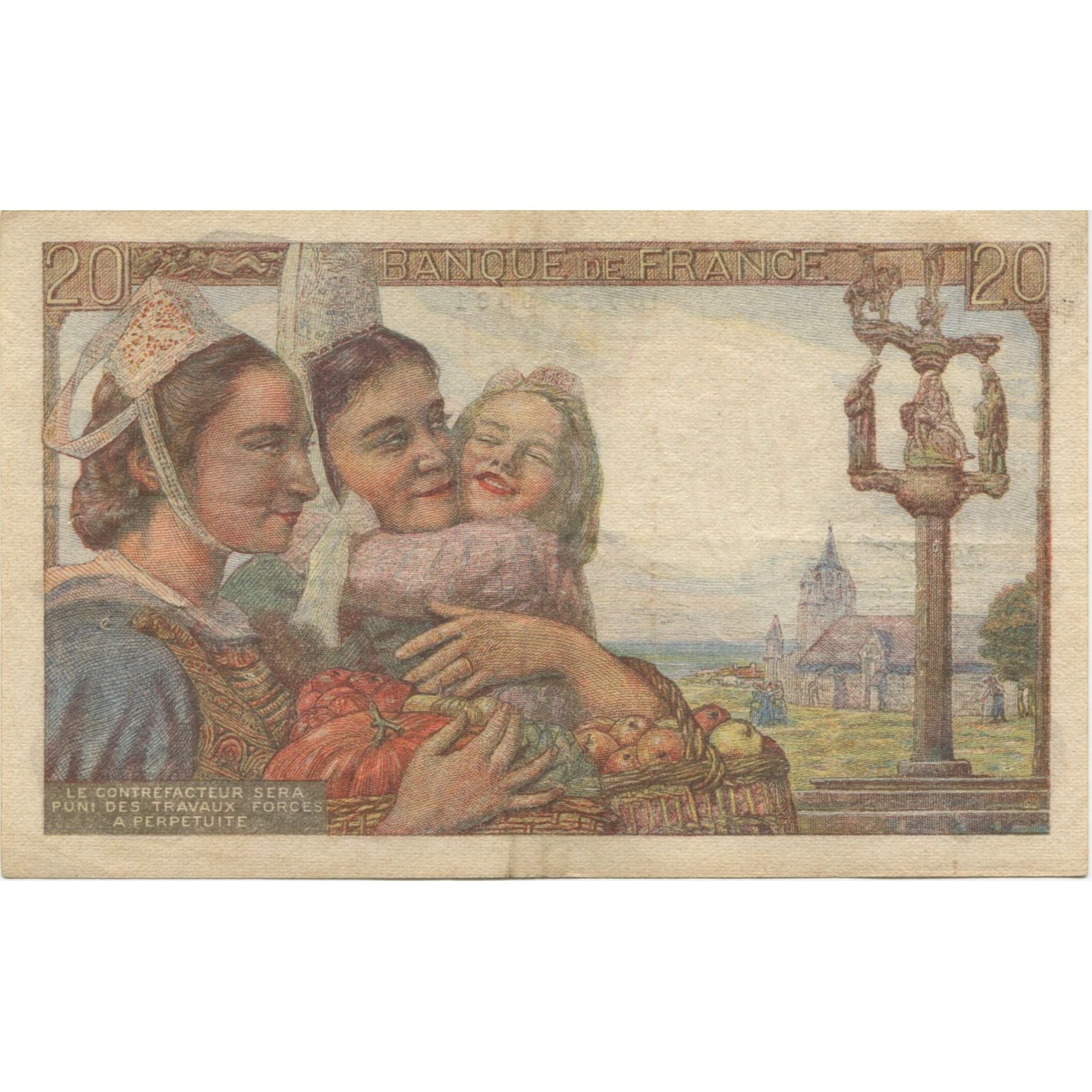 France, 20 Francs, Pêcheur, 1942, 1942-09-24, EF(40-45), Fayette:13.3, KM:100a