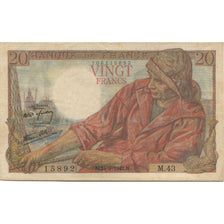 Francia, 20 Francs, Pêcheur, 1942, 1942-09-24, MBC, Fayette:13.3, KM:100a