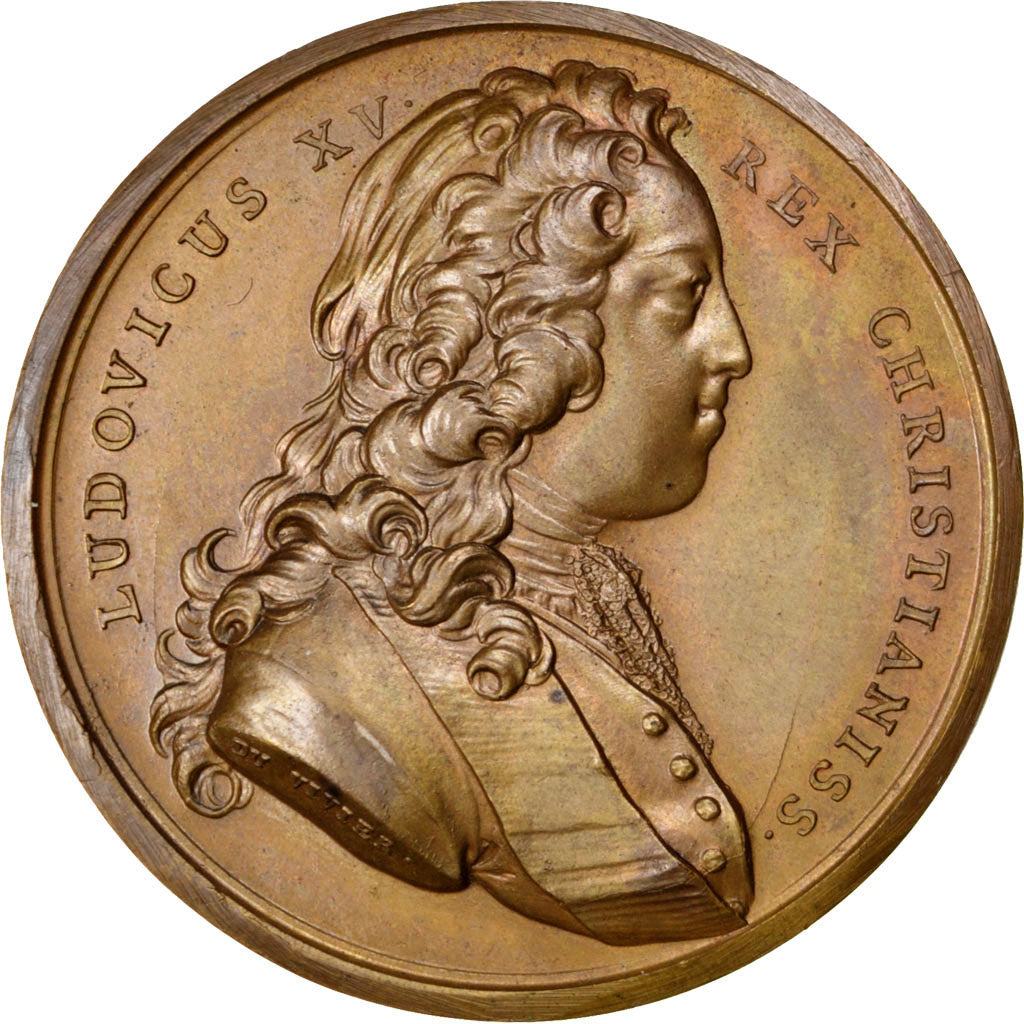 France, Medal, Louis XV, Politics, Society, War, 1730, Duvivier, AU(55-58)