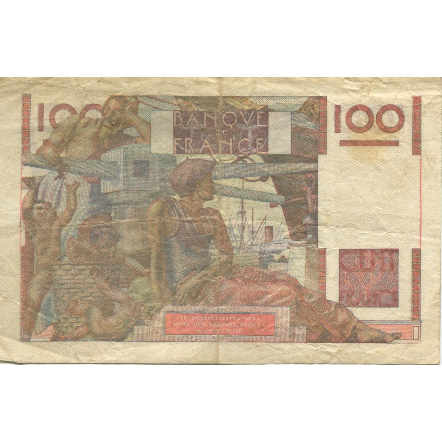 France, 100 Francs, Jeune Paysan, 1953, VF(20-25), Fayette:28.37, KM:128d