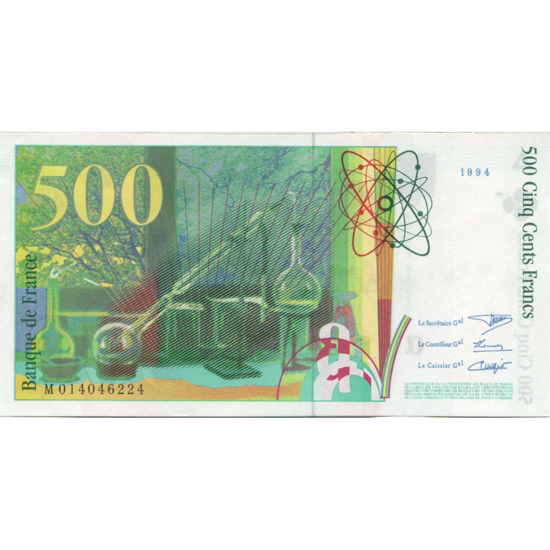 France, 500 Francs, Pierre et Marie Curie, 1994, NEUF, Fayette:76.1, KM:160a