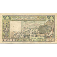 Banknote, West African States, 500 Francs, 1983, 1983, KM:706Kf, EF(40-45)