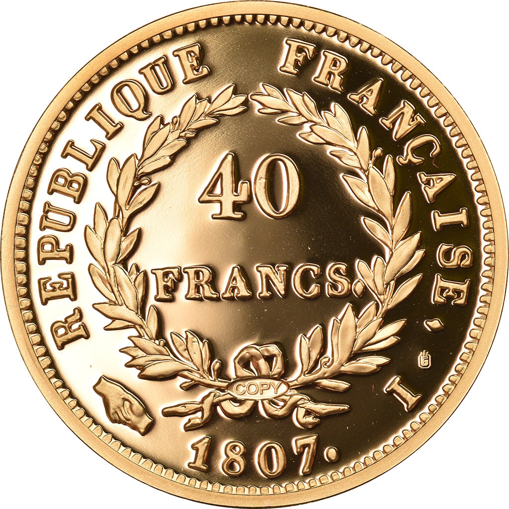 France, Medal, Napoléon Ier, Réplique de la 40 Francs Or, MS(65-70), Copper