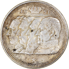 Coin, Belgium, 100 Francs, 100 Frank, 1951, EF(40-45), Silver, KM:139.1