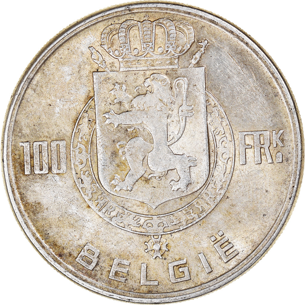 Coin, Belgium, 100 Francs, 100 Frank, 1951, EF(40-45), Silver, KM:139.1