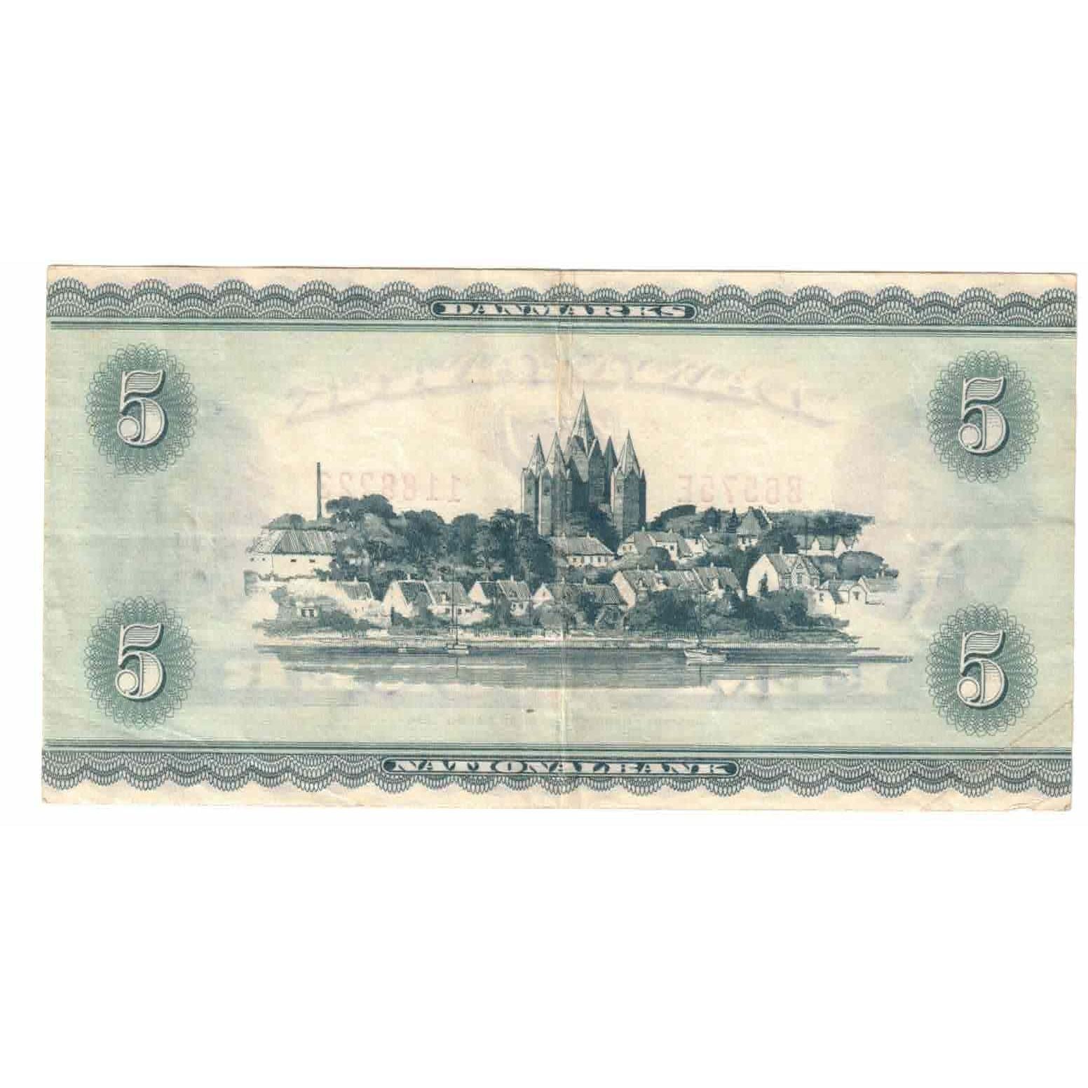 Billet, Danemark, 5 Kroner, 1936, 1936-04-07, KM:42e, SUP