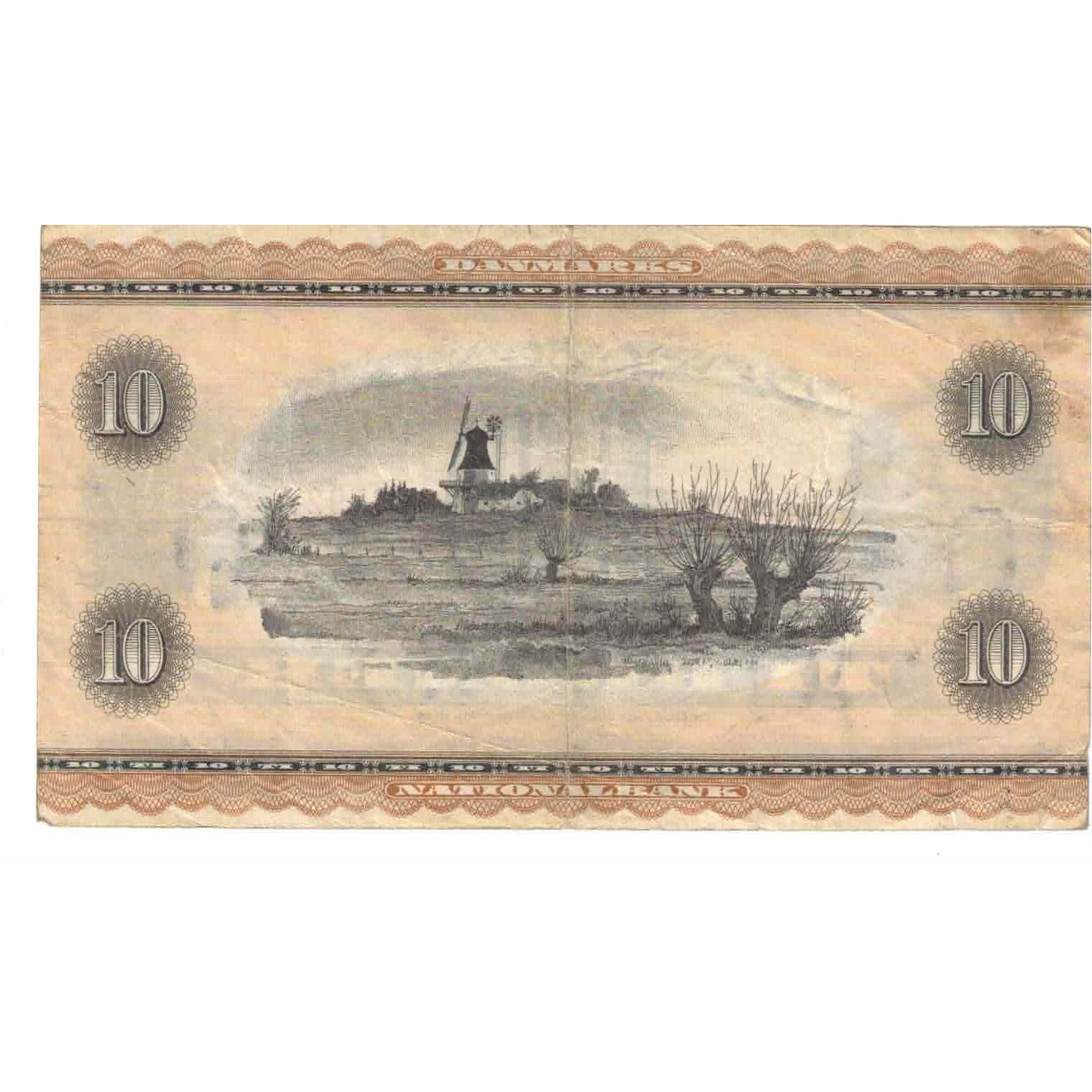 Banknote, Denmark, 10 Kroner, 1936, 1936-04-07, KM:44a, VF(20-25)