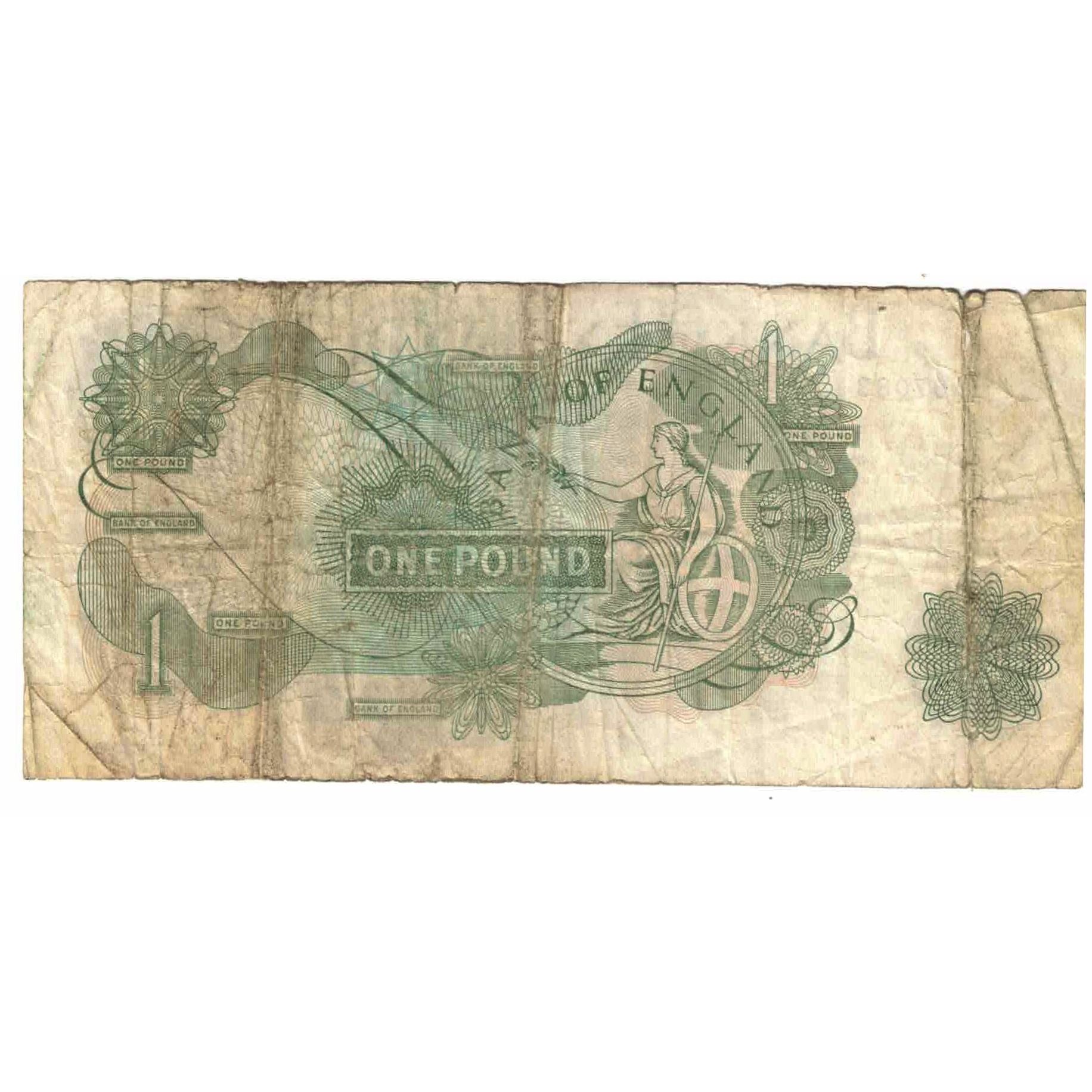 Banknote, Great Britain, 1 Pound, Undated (1960-78), KM:374g, AG(1-3)