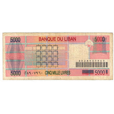 Banknote, Lebanon, 5000 Livres, Undated (2001), KM:79, VG(8-10)