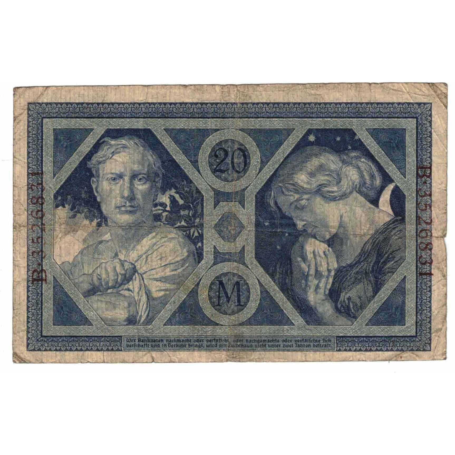 Banknote, Germany, 20 Mark, 1915, 1915-11-04, KM:63, AG(1-3)