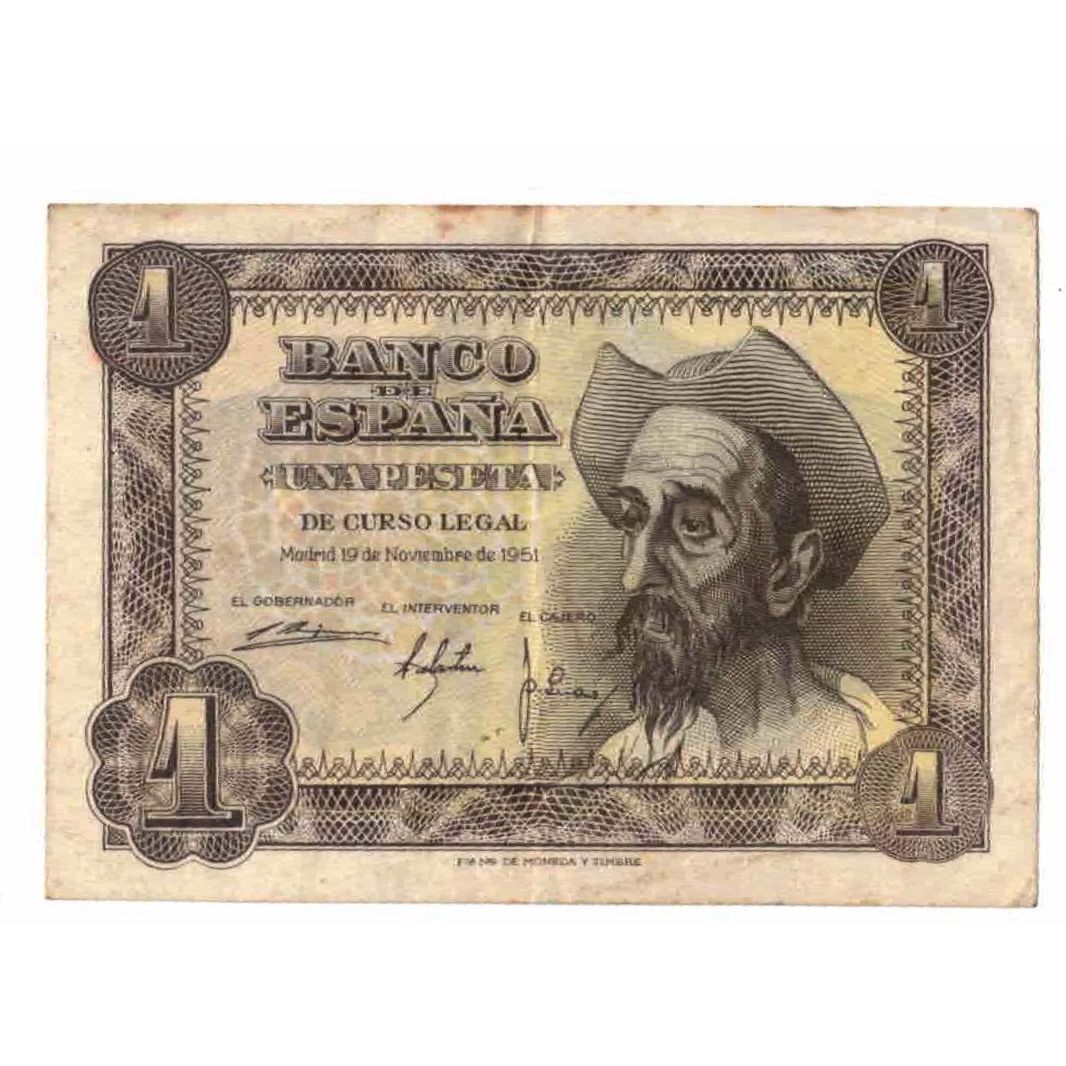 Banknote, Spain, 1 Peseta, 1951, 1951-11-19, KM:139a, EF(40-45)