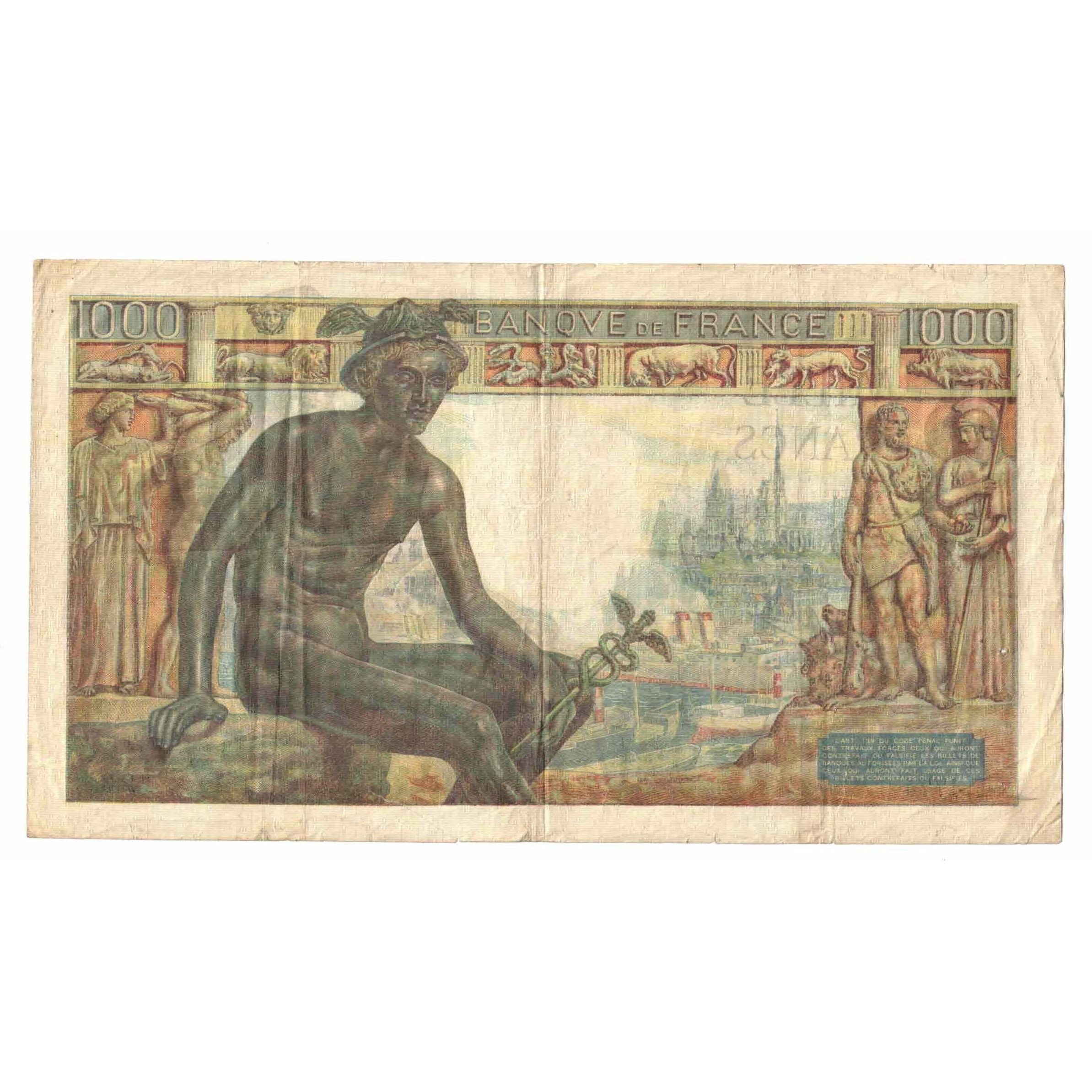 Frankrijk, 1000 Francs, Déesse Déméter, 1943, F.4774, TB, Fayette:40.21