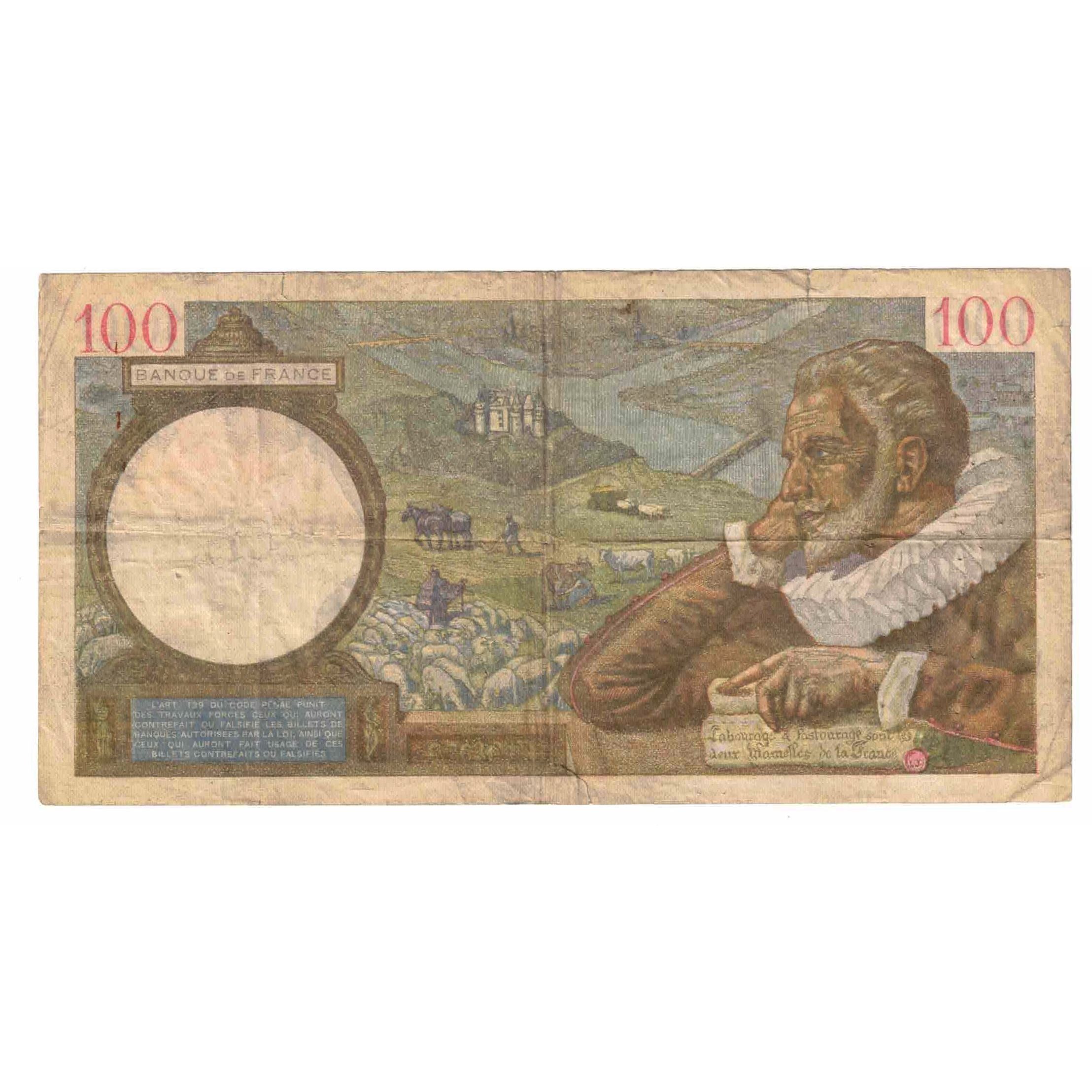 Francia, 100 Francs, Sully, 1941, O.23402, MB, Fayette:26.55, KM:94