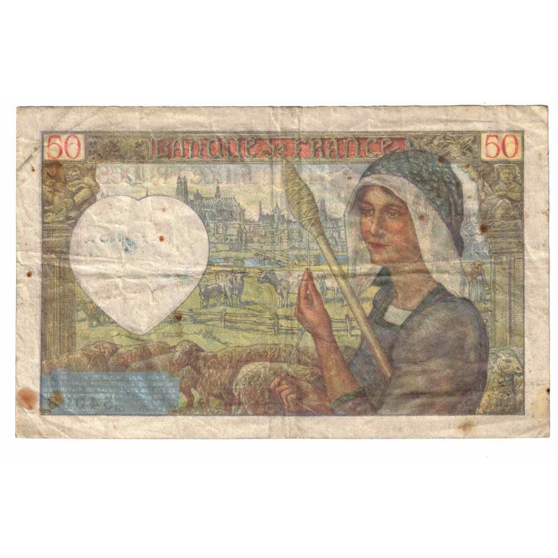 Frankrijk, 50 Francs, Jacques Coeur, 1941, V.145, B, Fayette:19.17, KM:93