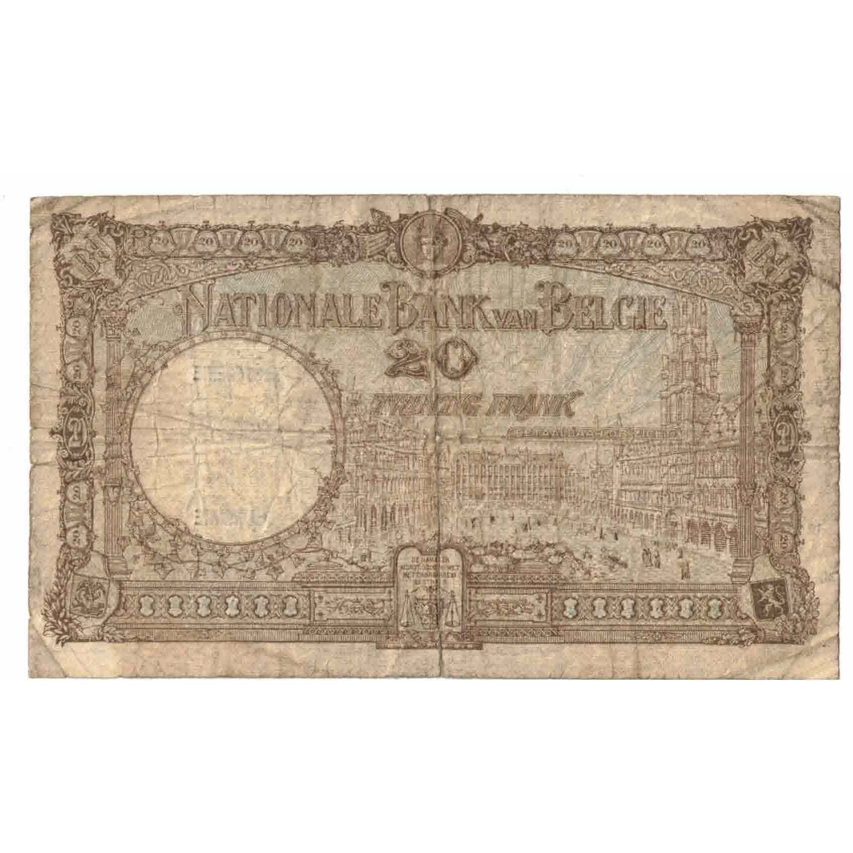 Banknote, Belgium, 20 Francs, 1929, 1929-01-08, KM:98b, VF(20-25)
