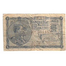 Billete, 1 Franc, 1920, Bélgica, 1920-12-20, KM:92, BC