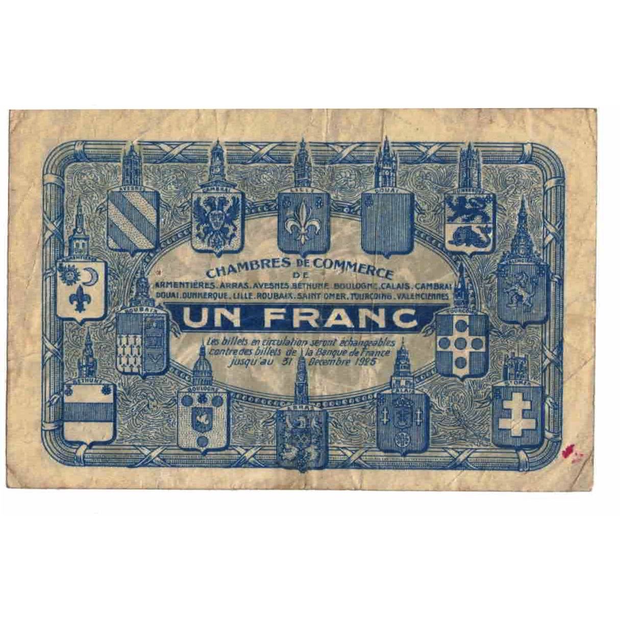 France, NORD-PAS DE CALAIS, 1 Franc, UNC(63), Pirot:94-5