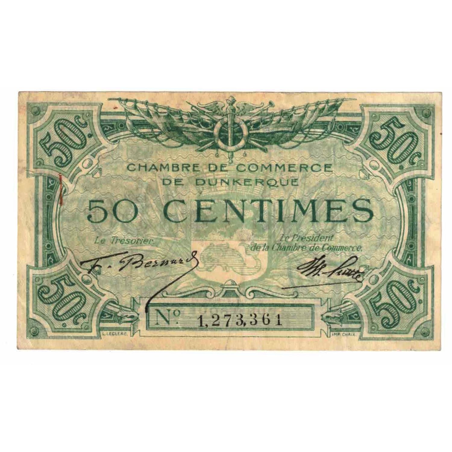 Francia, Dunkerque, 50 Centimes, MBC, Pirot:54-01