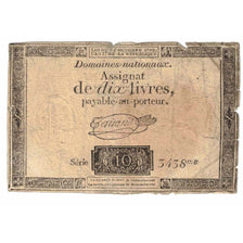 Francia, 10 Livres, 1792, Série 10 3438me, MBC, KM:A66b, Lafaurie:161.b