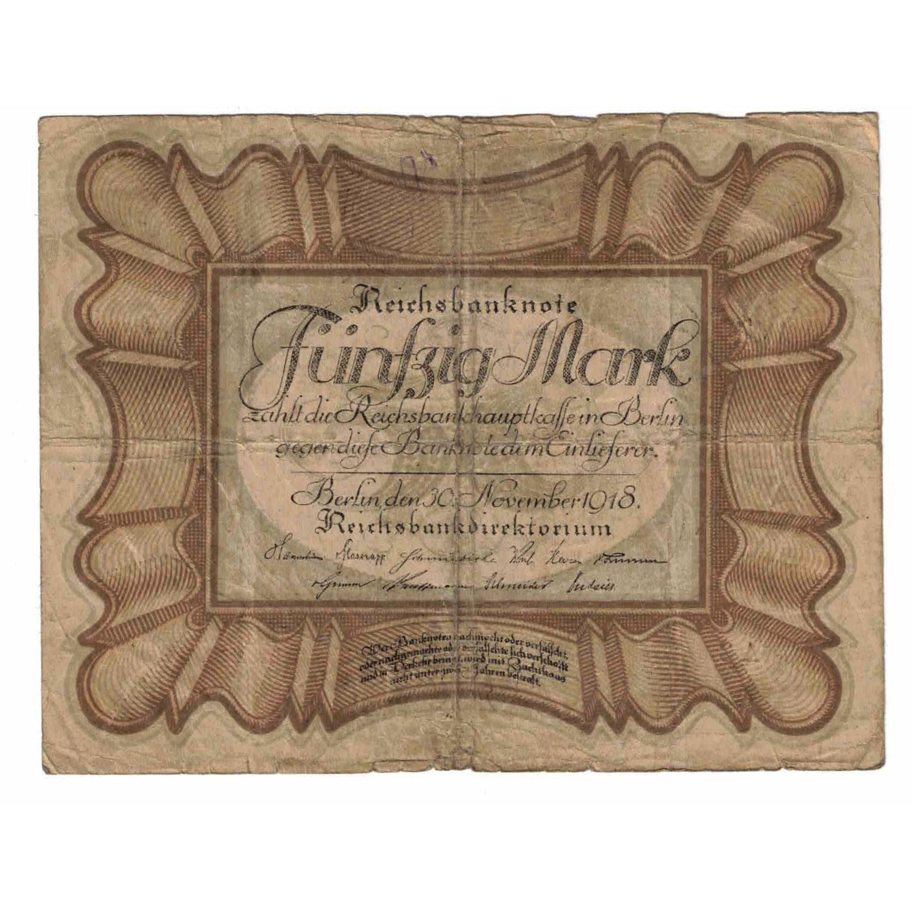 Banknote, Germany, 50 Mark, 1918, 1918-11-30, KM:65, EF(40-45)