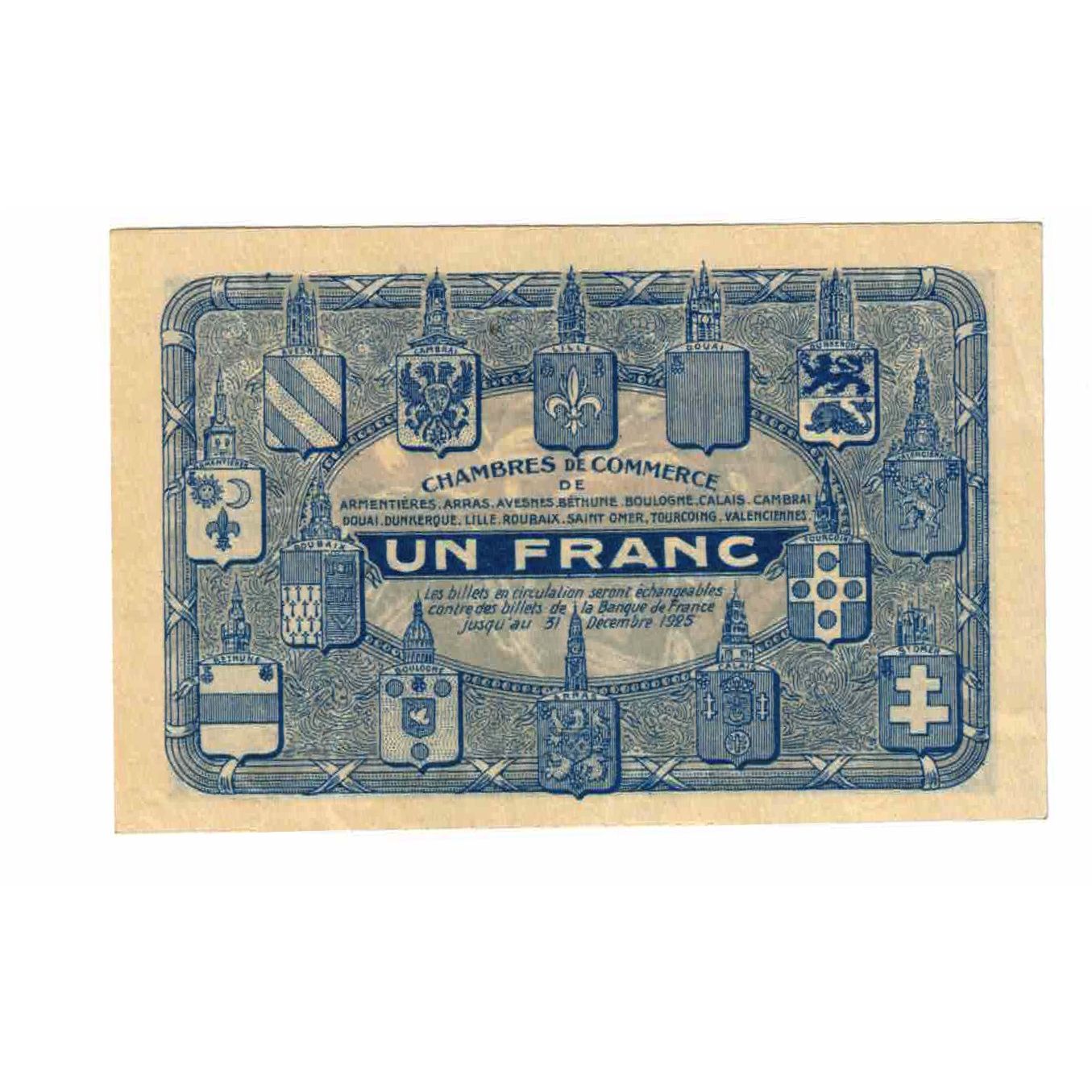France, Lille, 1 Franc, UNC(65-70), Pirot:94-5