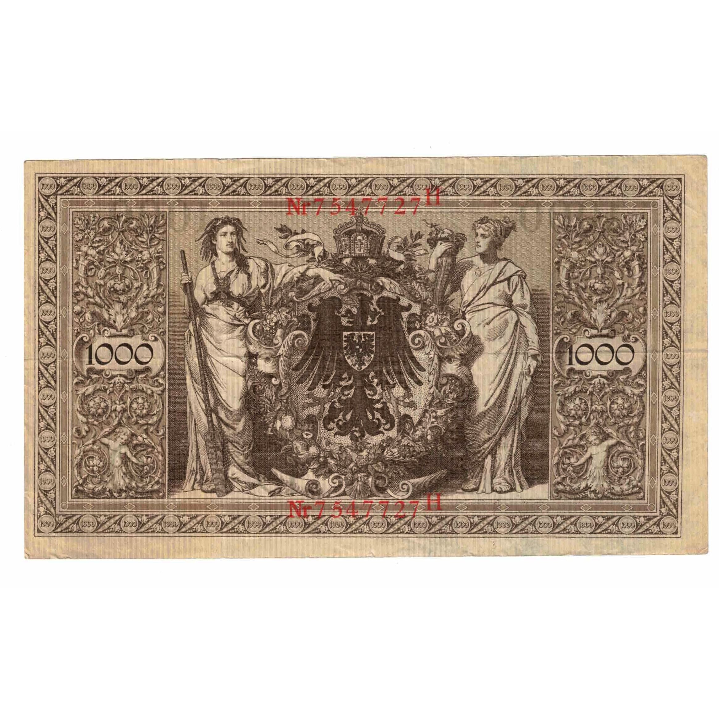 Geldschein, Deutschland, 1000 Mark, 1910, 1910-04-21, KM:44a, VZ