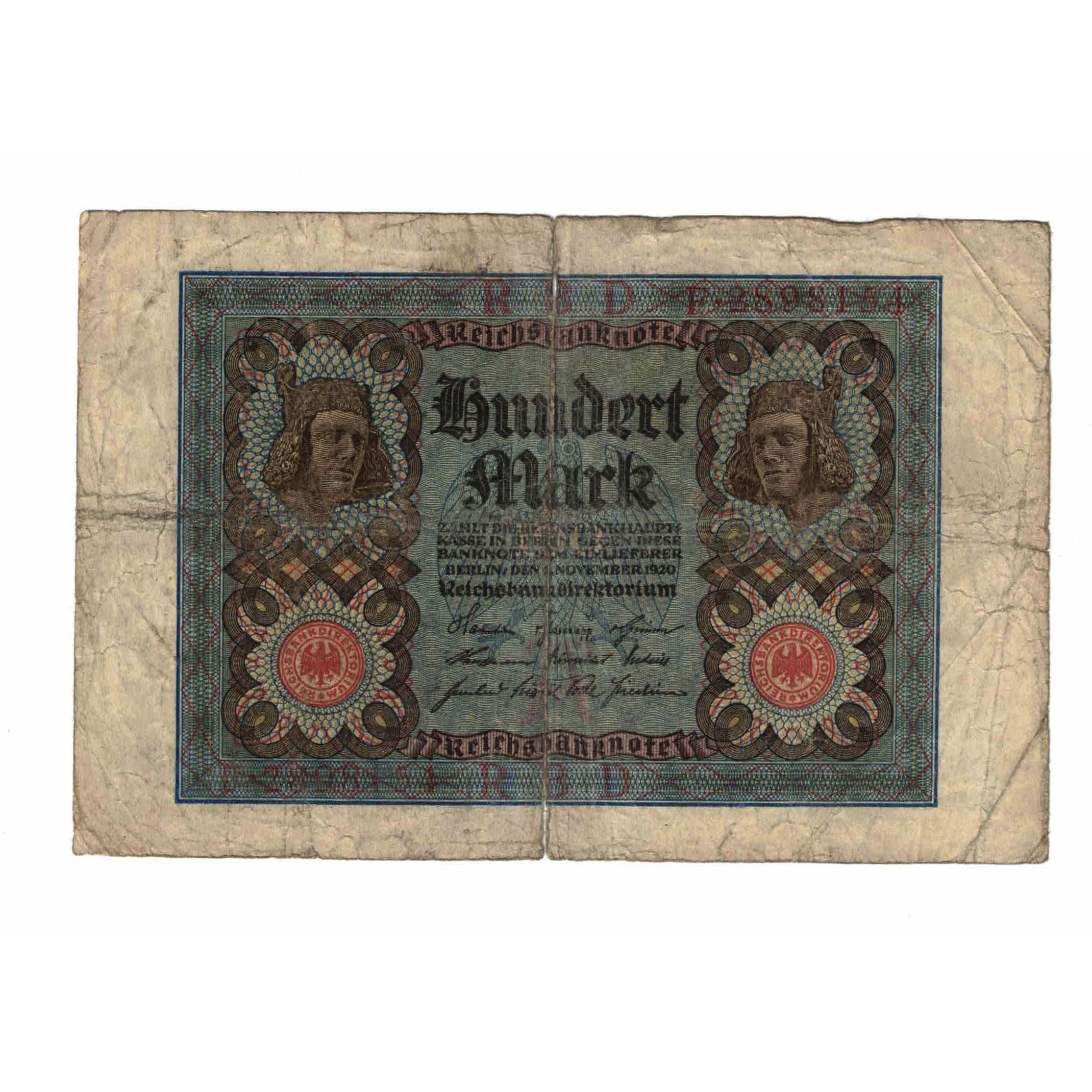 Banconote, Germania, 100 Mark, 1920, 1920-11-01, KM:69a, D