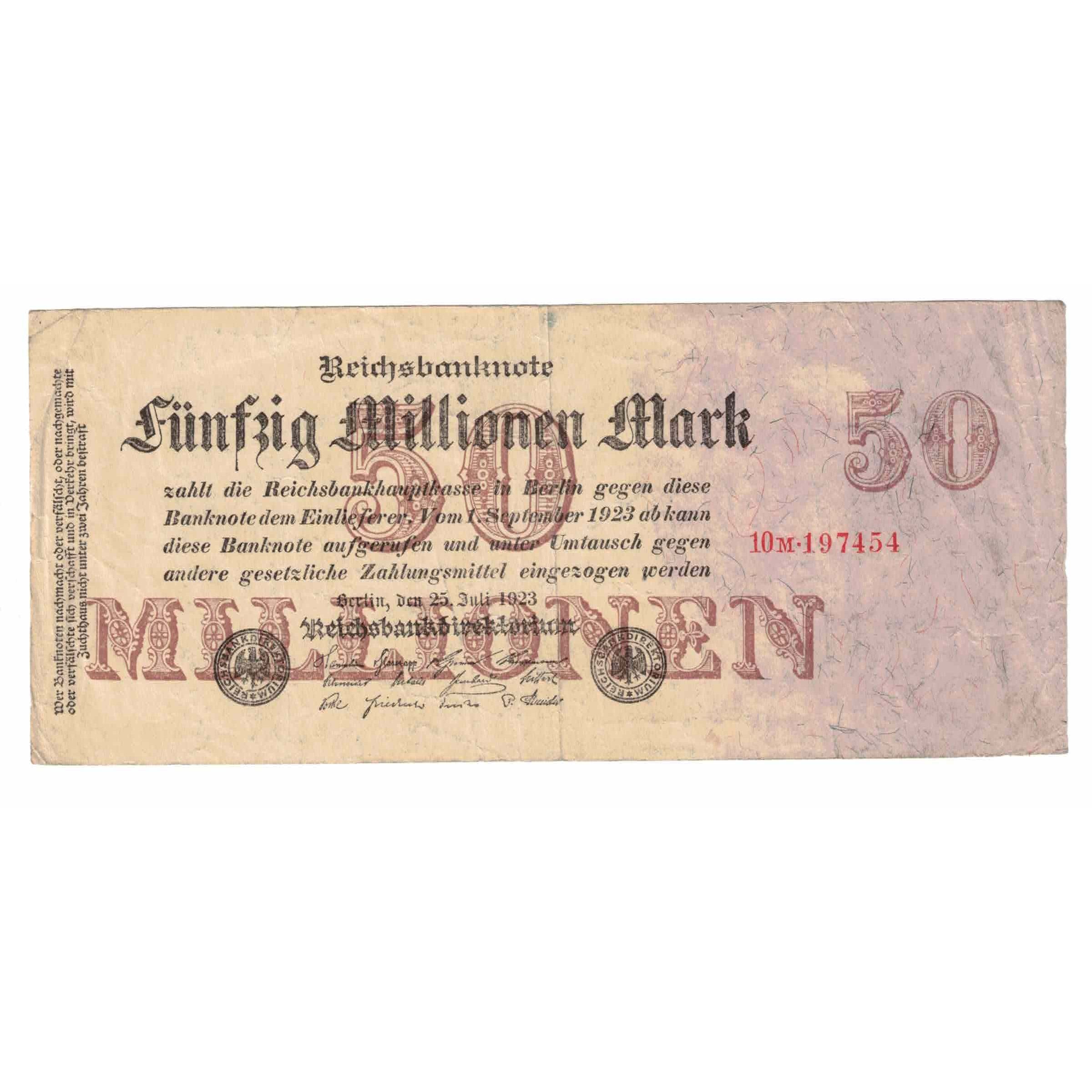 Banknote, Germany, 50 Millionen Mark, 1923, 1923-07-25, KM:98b, EF(40-45)