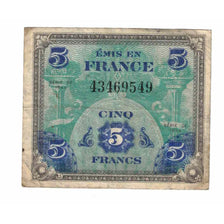France, 5 Francs, 1944, 43469549, VF(20-25), Fayette:VF17.1, KM:115a