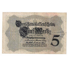 Nota, Alemanha, 5 Mark, 1914, 1914-08-05, KM:47c, EF(40-45)