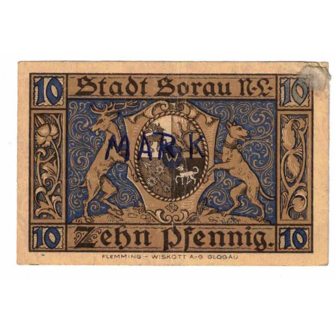 Geldschein, Deutschland, Sorau, 10 Pfennig, château, 1921, 1921-03-01, S