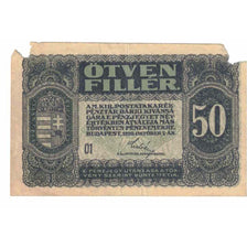 Banknote, Hungary, 50 Fillér, 1920, 1920-10-02, KM:44, AG(1-3)