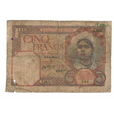 Banknote, Algeria, 5 Francs, 1941, 1941-04-05, KM:77b, AG(1-3)