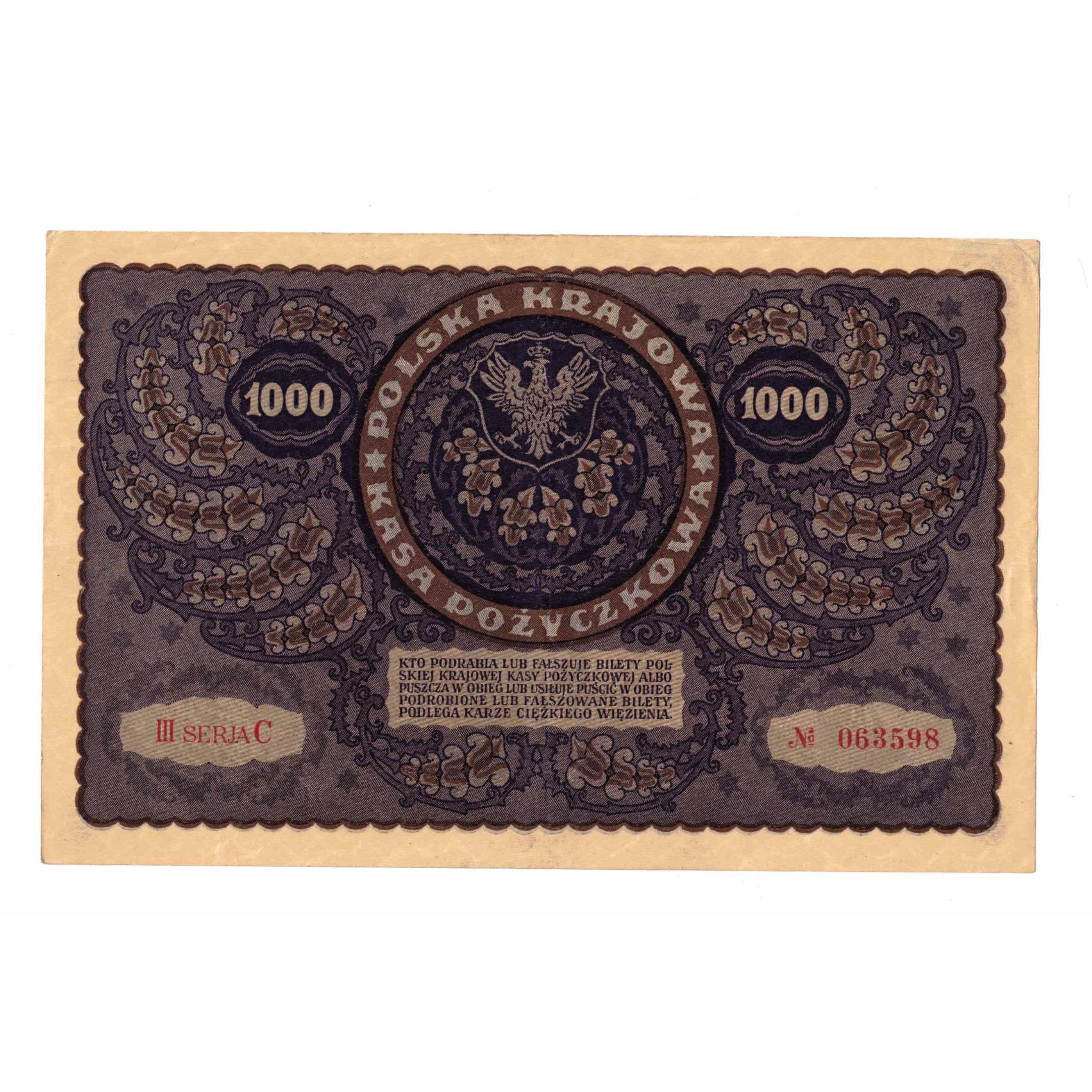 Banknote, Poland, 1000 Marek, 1919, 1919-08-23, KM:29, AU(55-58)