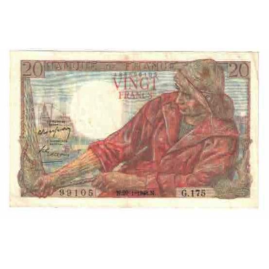 Frankreich, 20 Francs, Pêcheur, 1948, G.175, SS, Fayette:13.12, KM:100c