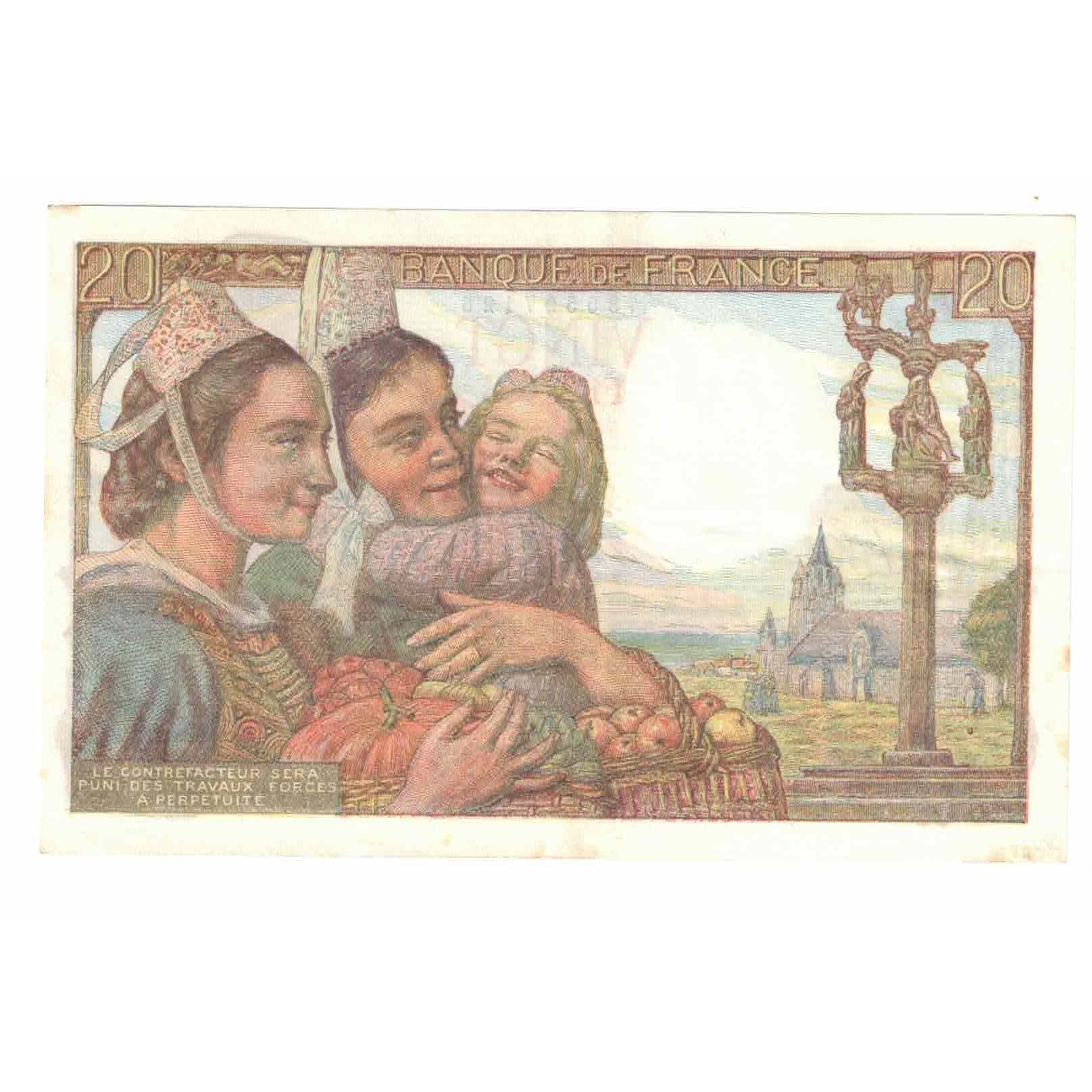 Francia, 20 Francs, Pêcheur, 1948, F.175, SPL-, Fayette:13.12, KM:100c